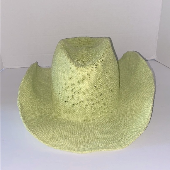 Universal Thread Lime Green Wired Brim Straw Cowboy Hat - Picture 1 of 8